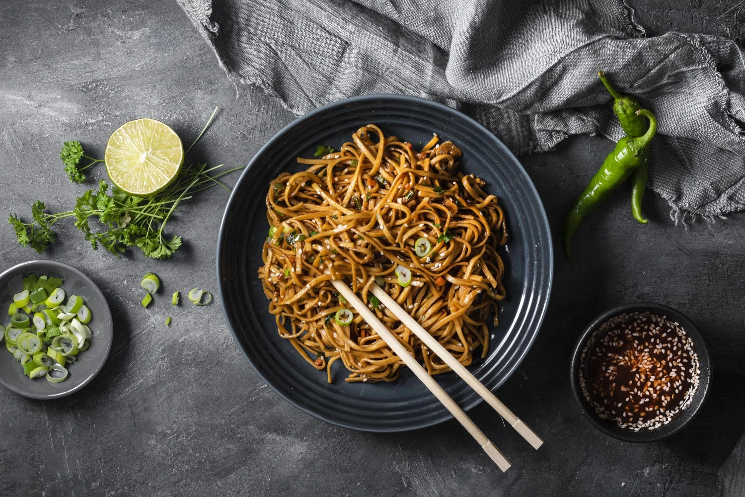 Hakka Noodles at Sizzling Grill